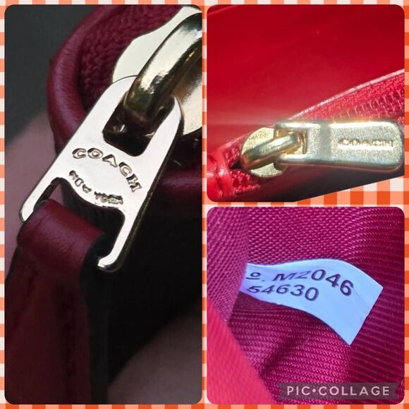 Coach Signature Colorblock Coated Canvas w/ Leather Accordion Zip Wallet #54630 - Picture 6 of 9